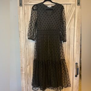 Piper and Scoot Swiss Dot Midi Dress